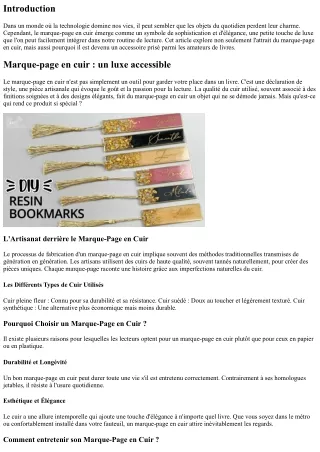 Marque-page en cuir : un luxe accessible