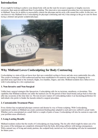 Why Midland Loves Coolsculpting for Body Contouring