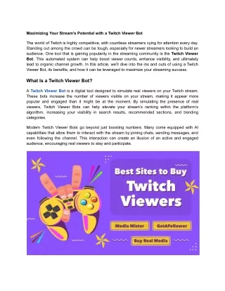 maximizing your stream s potential with a twitch