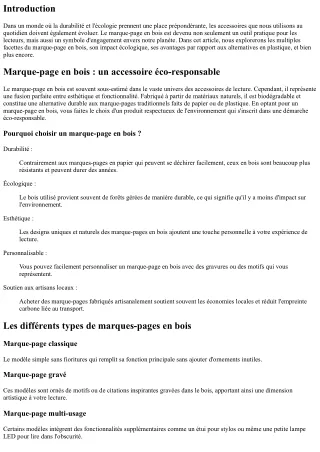 Marque-page en bois : un accessoire éco-responsable