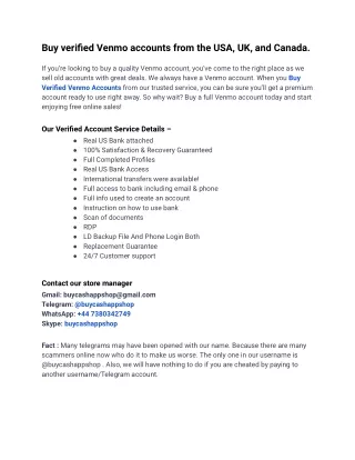 Most Attractive Site To Buy verified Venmo accounts