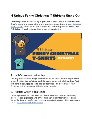 6 Unique Funny Christmas T-Shirts to Stand Out