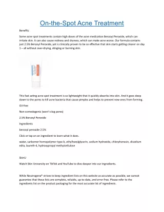 On-the-Spot® Acne Treatment