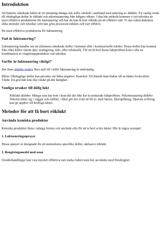 De mest effektiva produkterna för luktsanering