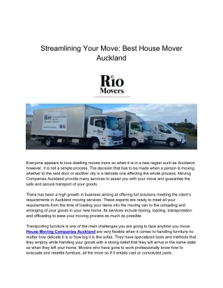 Streamlining Your Move: Best House Mover Auckland