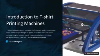introduction to t shirt printing machines