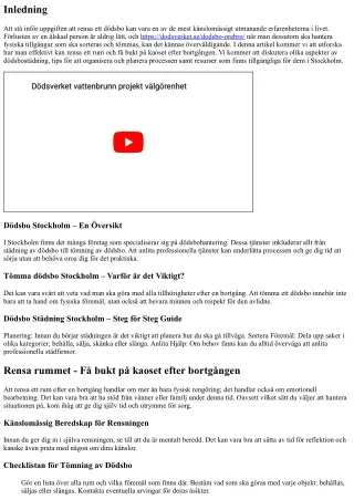 “Rensa rummet - Få bukt på kaoset efter bortgången”