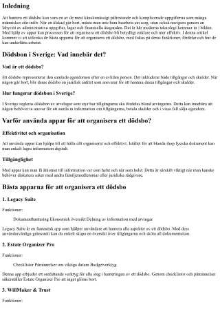 Bästa apparna för att organisera ett dödsbo