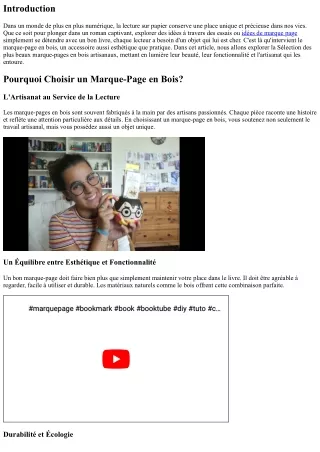 Sélection des plus beaux marque-pages en bois artisanaux
