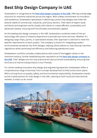 Best Ship Design Company in UAE