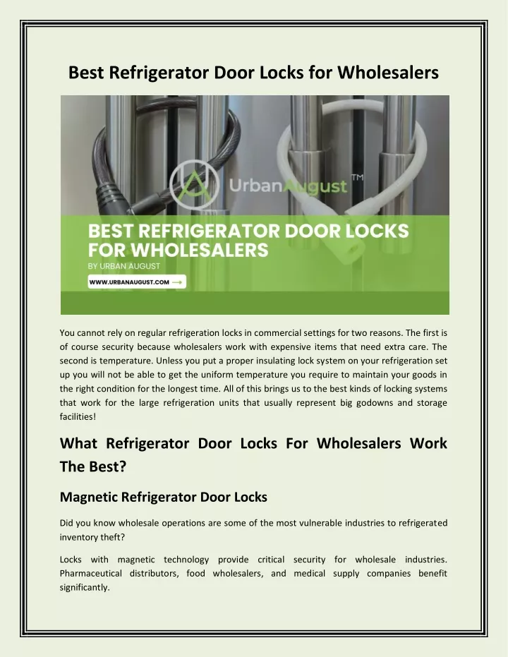 best refrigerator door locks for wholesalers