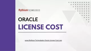 Oracle LIcense Cost