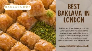 Best Baklava In London