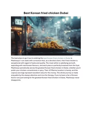 best korean fried chicken dubai
