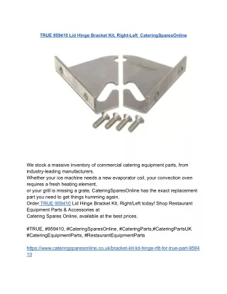 TRUE 959410 Lid Hinge Bracket Kit, Right-Left  CateringSparesOnline