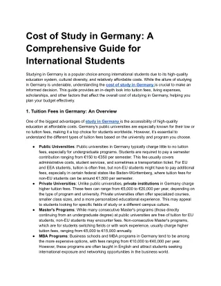 Cost of Study in Germany_ A Comprehensive Guide for International Students