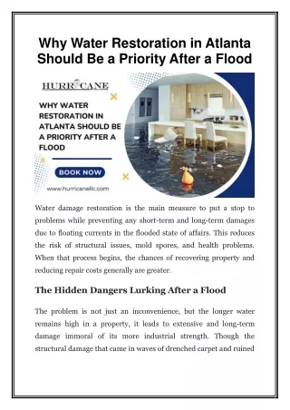 Why Water Restoration in Atlanta Should Be a Priority After a Flood