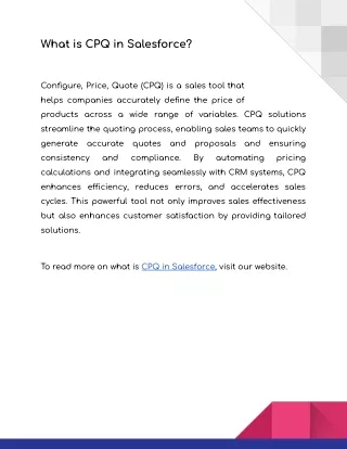 What is CPQ in Salesforce? - Updated Guide 2024-2025