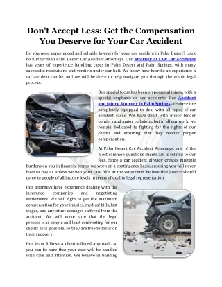 Don't Accept Less: Get the Compensation You Deserve for Your Car Accident