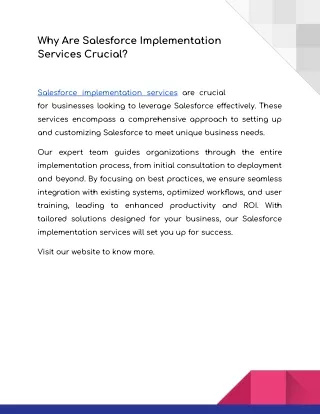 Why Are Salesforce Implementation Services Crucial?