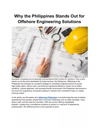 Why Australian Engineering Companies Are Turning to the Philippines for Offshoring