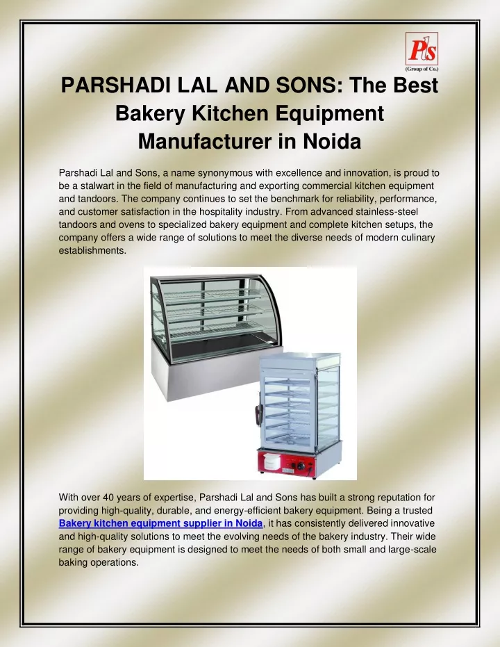 parshadi lal and sons the best bakery kitchen