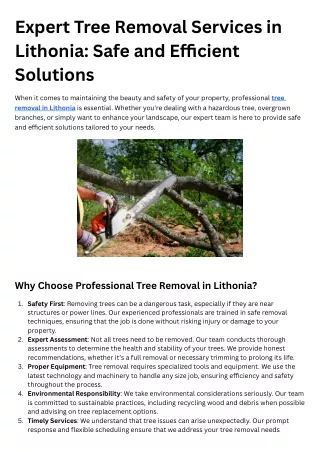 Expert Tree Removal Services in Lithonia