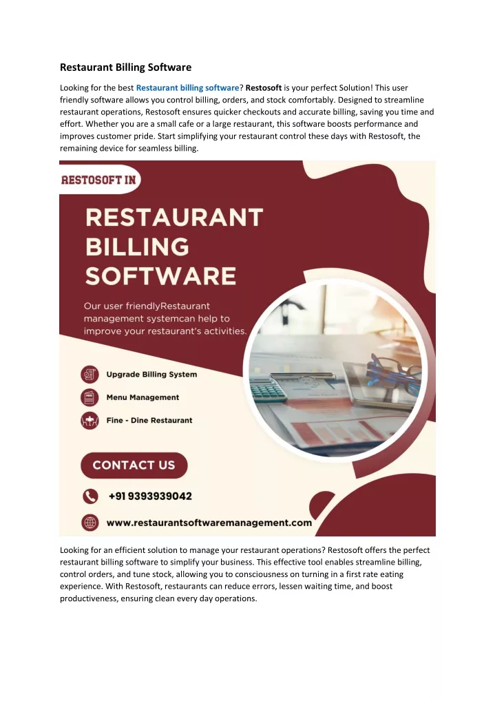 restaurant billing software