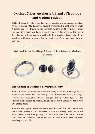 Oxidised Silver Jewellery_ A Blend of Tradition and Modern Fashion