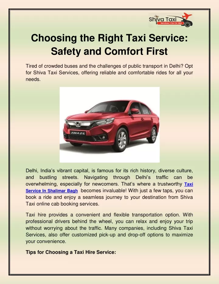 choosing the right taxi service safety