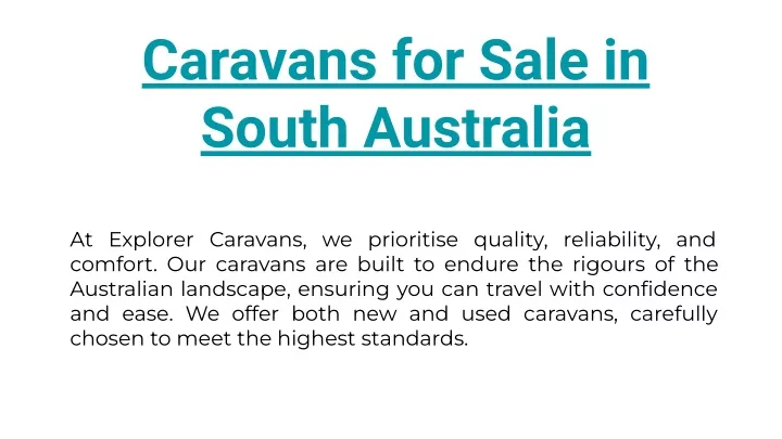 caravans for sale in south australia