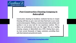 Post Construction Cleaning Company in Bakersfield