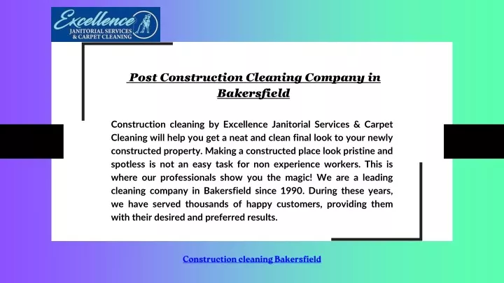 post construction cleaning company in bakersfield