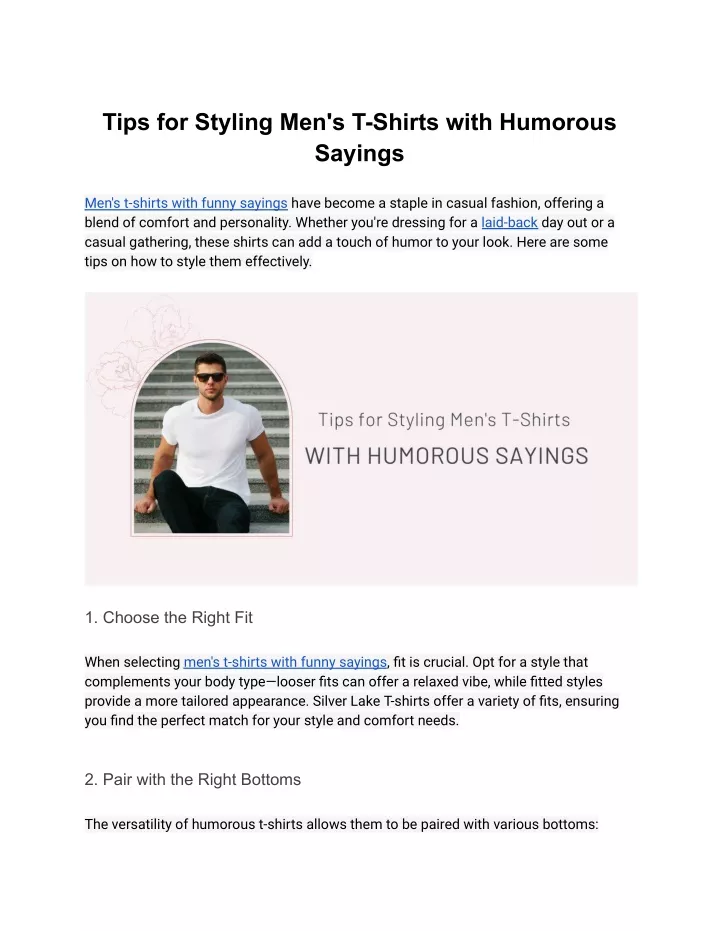 tips for styling men s t shirts with humorous