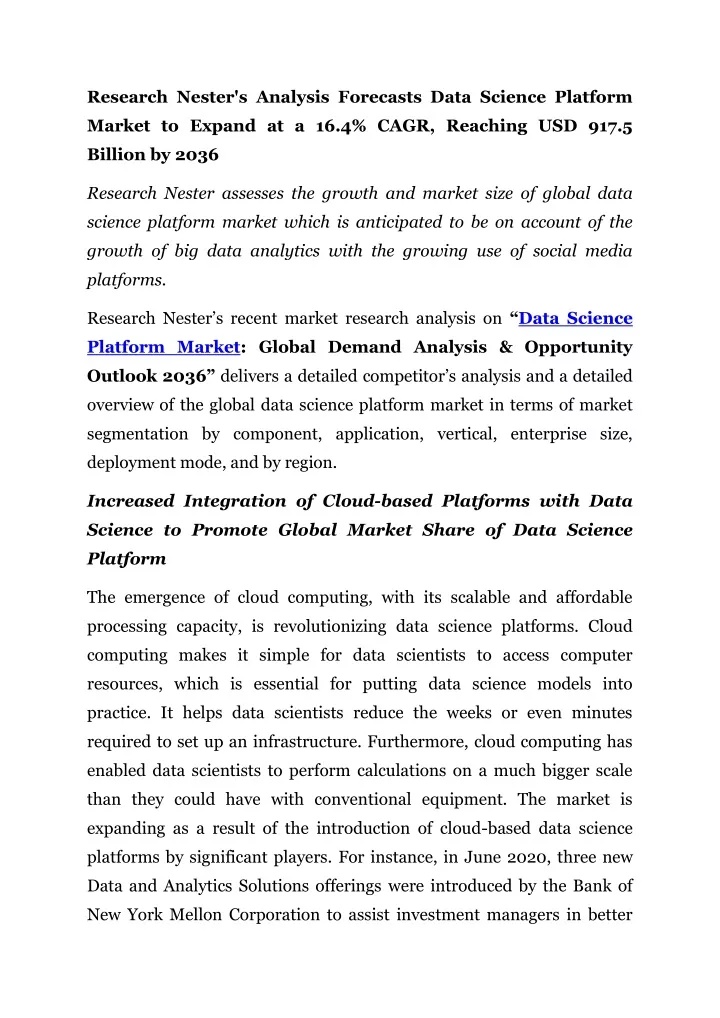 research nester s analysis forecasts data science