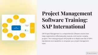 Project Management Software Training SAP International