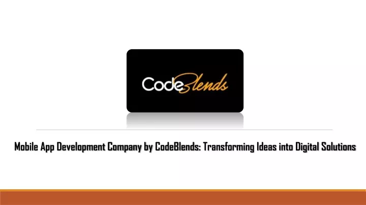 mobile app development company by codeblends