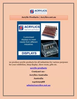 acrylic products acrylics net au