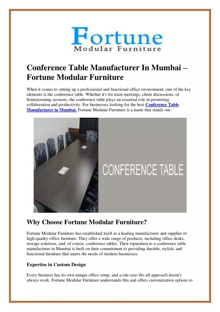 conference table manufacturer in mumbai fortune