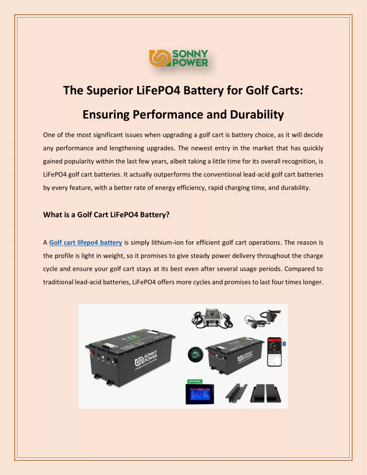 the superior lifepo4 battery for golf carts