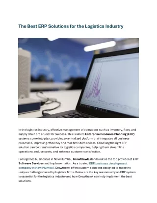 The Best ERP Solutions for the Logistics Industry
