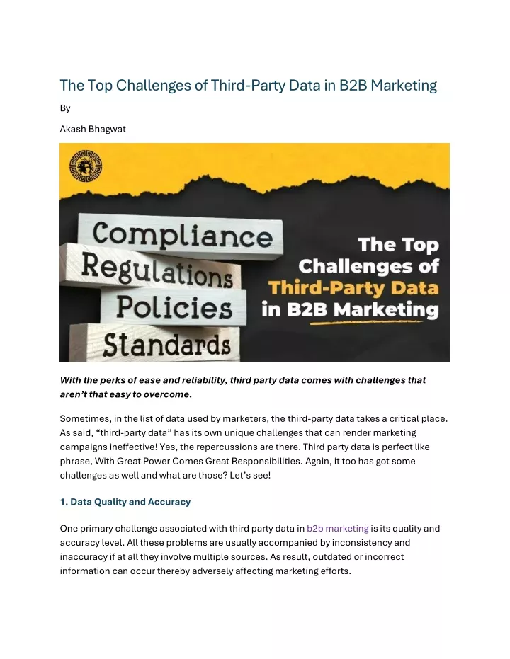 the top challenges of third party data