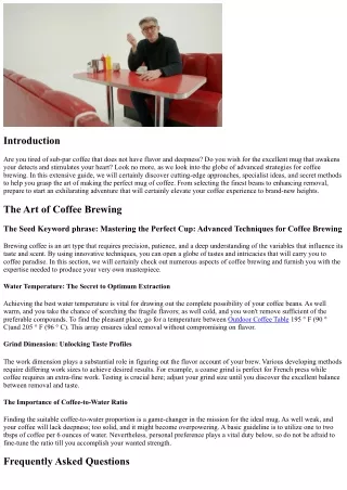 Understanding the Perfect Mug: Advanced Techniques for Coffee Brewing