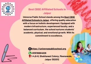 Best CBSE Affiliated Schools in Jaipur – Universe Public School