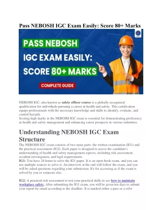 How to Pass NEBOSH Exam with 80  Score