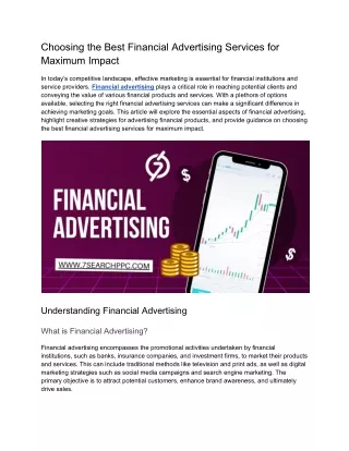 choosing the best financial advertising services