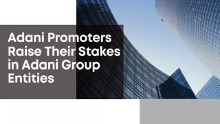 Adani Promoters Raise Their Stakes in Adani Group Entities