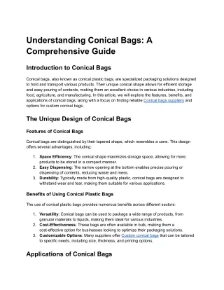 understanding conical bags a comprehensive guide