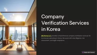 Company Verification Service - J&J Korea