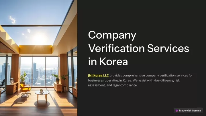 company verification services in korea